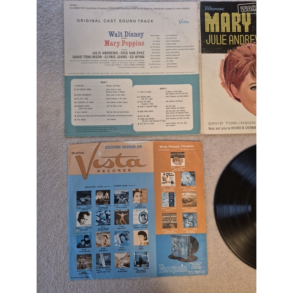 Walt Disney's Mary Poppins Record - Julie Andrews - Dick Van Dyke Vista Records - Picture 6 of 7